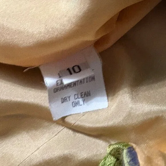 Tiger Lili VTG 80s 90s Patchwork Jacket 100% Silk Wearable Art Faux Fur Green 10 - Picture 12 of 13